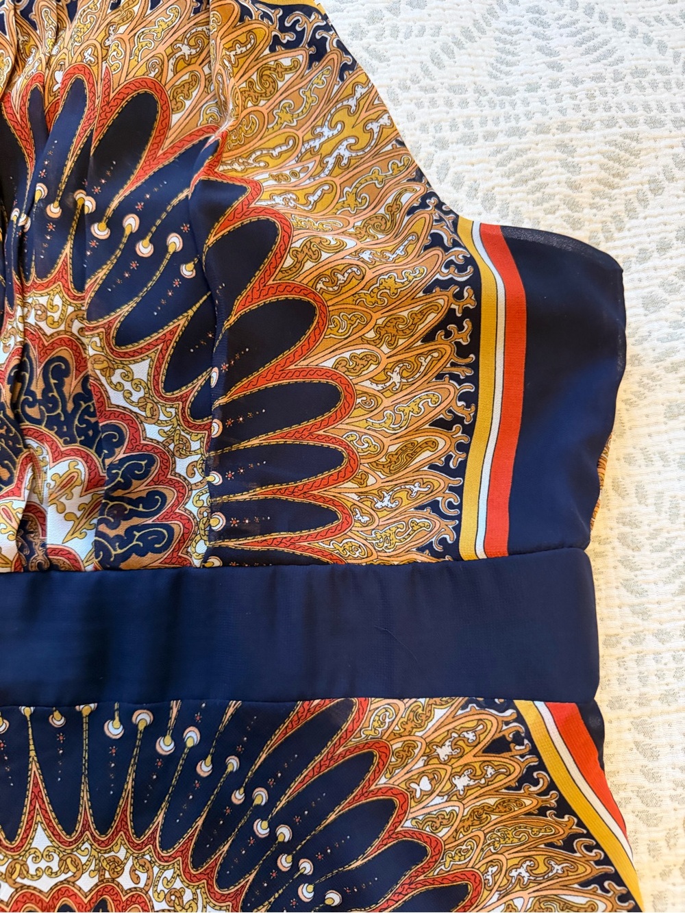 Sandra Darren Scarf Print Halter Handkerchief Maxi Dress Size 12 - Picture 10 of 16